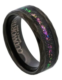 Cudworth Tungsten Nebula Prism Ring un Black