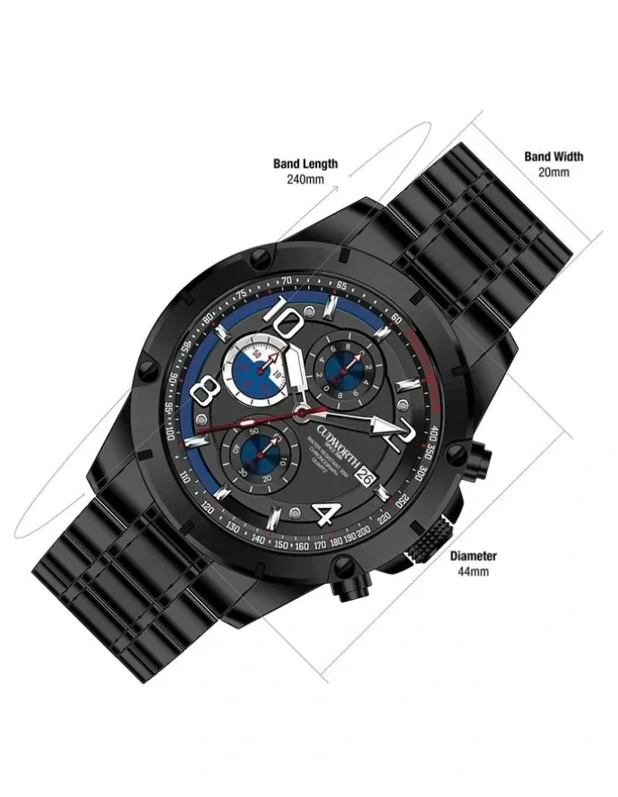 Cudworth Velocity Chronograph Watch in Black