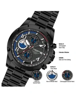 Cudworth Velocity Chronograph Watch in Black