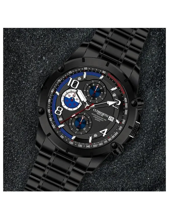 Cudworth Velocity Chronograph Watch in Black