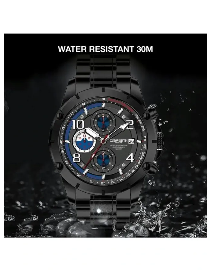 Cudworth Velocity Chronograph Watch in Black
