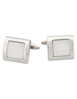 Cudworth White cat's eye Cufflinks
