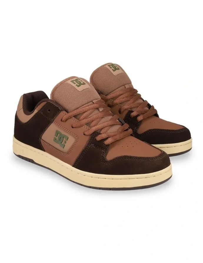 DC Manteca 4 Skate Shoes in Brown/Tan/Silver Bir