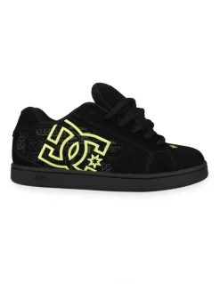 DC Net Sneakers in Black/Black/Lime