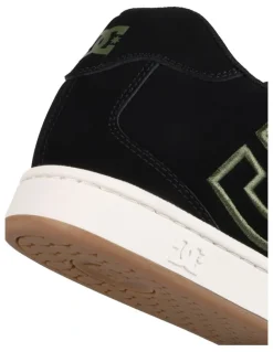 DC Net Sneakers in Black/Off White/Olive