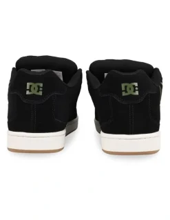 DC Net Sneakers in Black/Off White/Olive