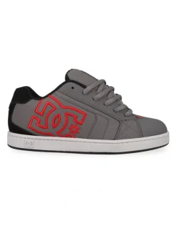 DC Net Sneakers in Dark Grey/Grey/Red