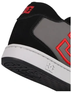 DC Net Sneakers in Dark Grey/Grey/Red