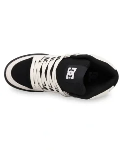 DC Pure High-Top Skate Shoes in Offwhite/White/Black