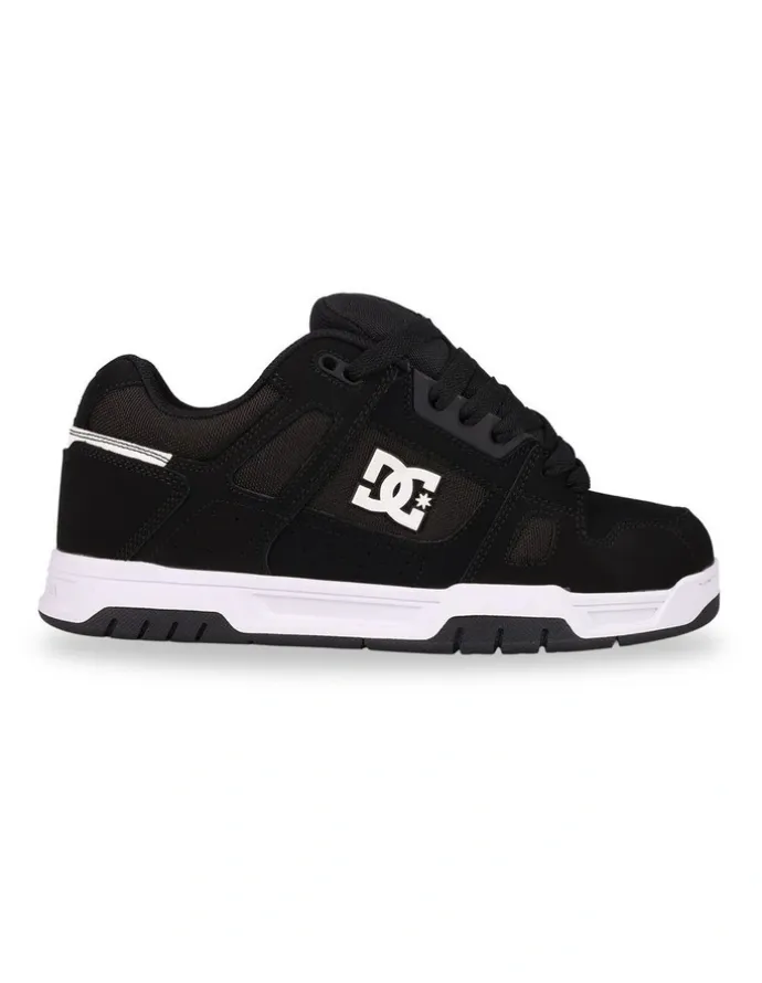 DC Stag Sneakers in Black/Black/White