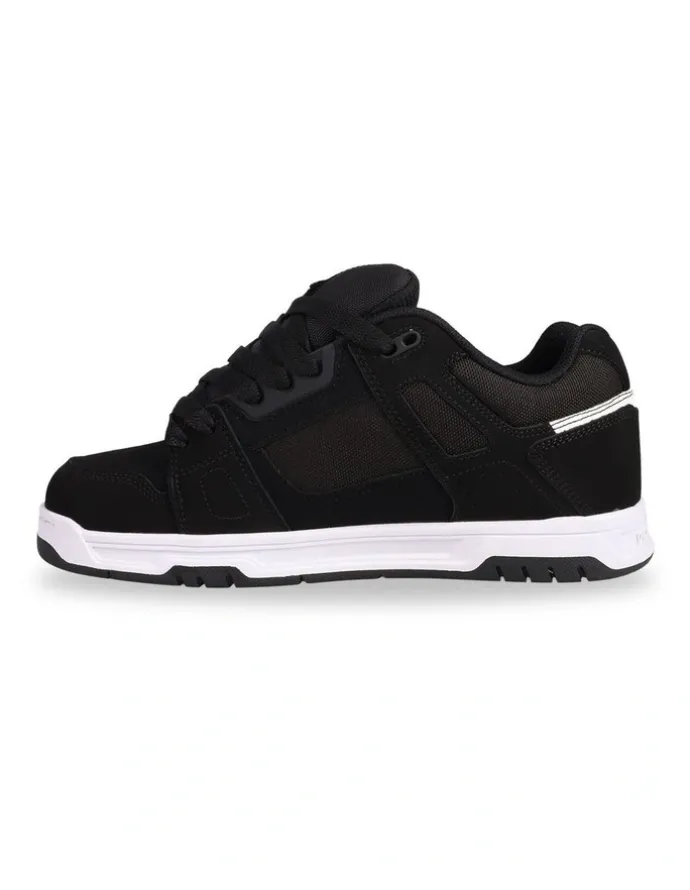DC Stag Sneakers in Black/Black/White
