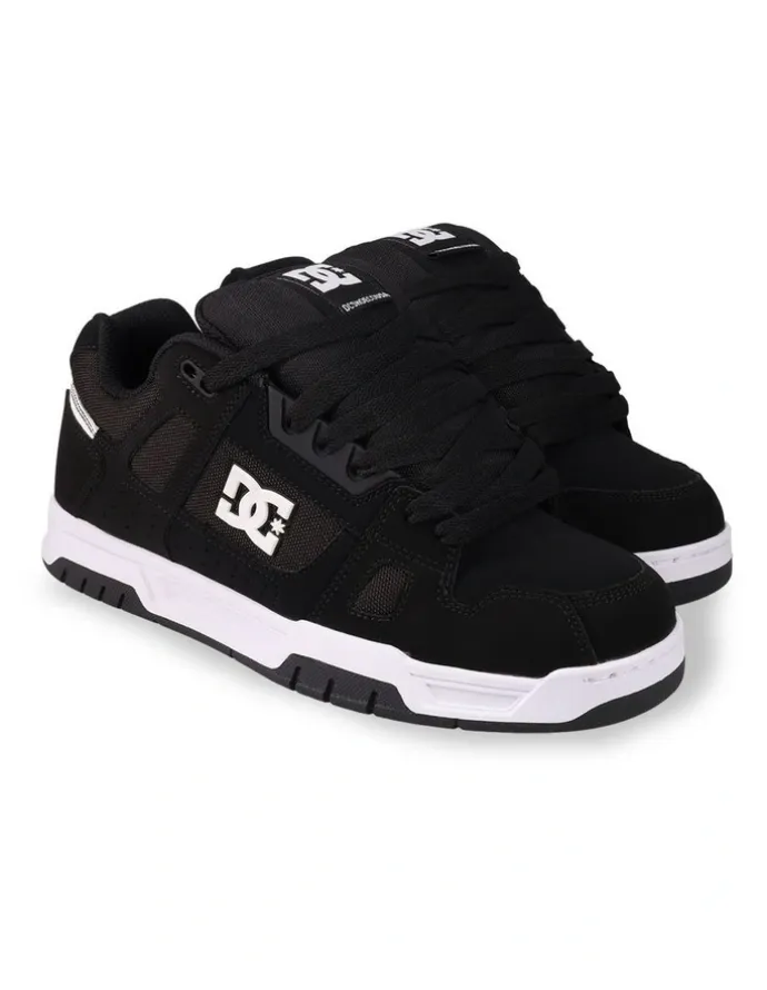DC Stag Sneakers in Black/Black/White