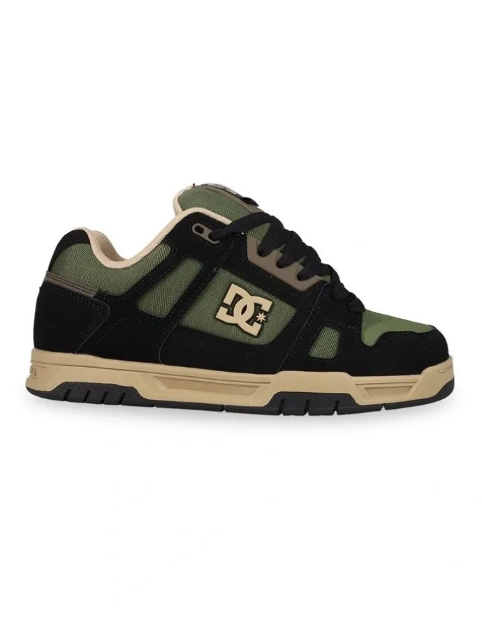 DC Stag Sneakers in Black/Tan/Olive