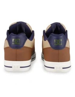 DC Pure Skate Shoes in Brown/Navy/Tan