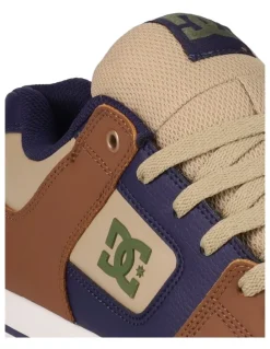 DC Pure Skate Shoes in Brown/Navy/Tan