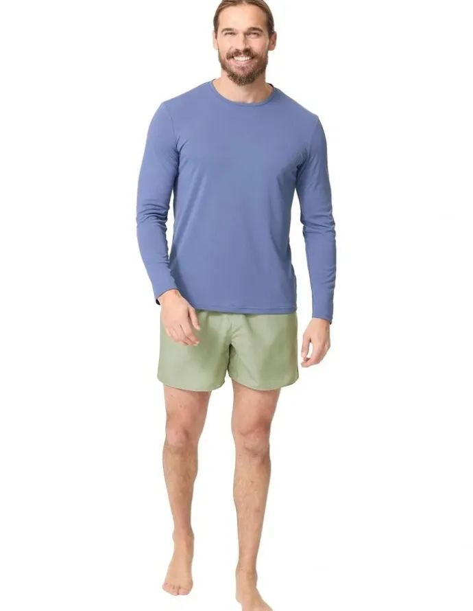 Decathlon Anti-UV Surf Top Long Sleeve Eco Water T-shirt in Blue