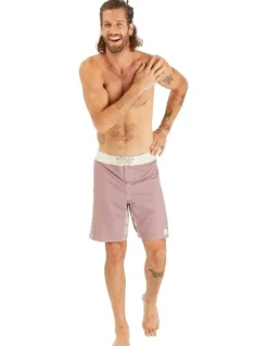 Decathlon Boardshorts Surf 500 Long 19 Inch Arch Esawira in Taupe/Pink
