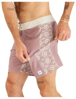 Decathlon Boardshorts Surf 500 Long 19 Inch Arch Esawira in Taupe/Pink