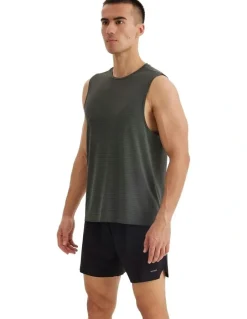 Decathlon 500 Comfort Seamless Running Tank Top in Smoky Green