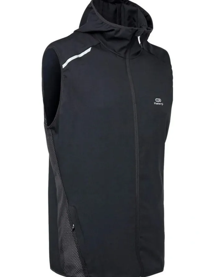 Decathlon Kalenji Run Wind Running Sleeveless Wind Jacket in Black