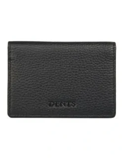 Dents Beauley RFID-Blocking Pebble Grain Leather Credit Card Holder in Black