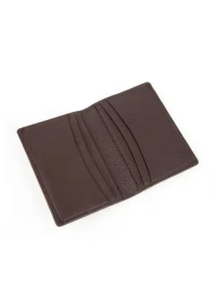 Dents Beauley RFID-Blocking Pebble Grain Leather Credit Card Holder in Chocolate