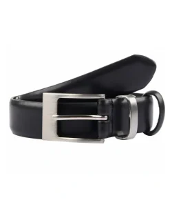 Dents Classic Leather Dress Belt in Black