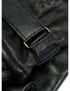 Dents Henley Wool Blend Leather Gloves in Black