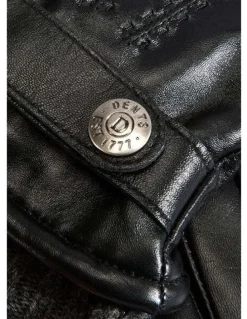 Dents Henley Wool Blend Leather Gloves in Black
