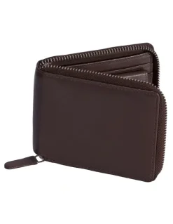Dents Leather Zip Around Wallet in Tan