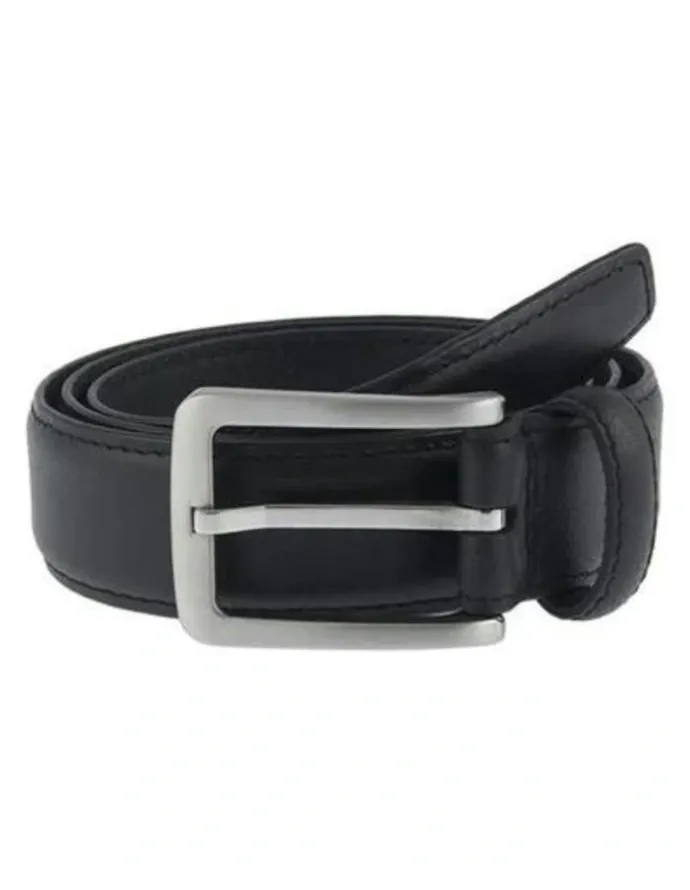 Dents Lined Leather Sleek Belt with Gift Box in Black