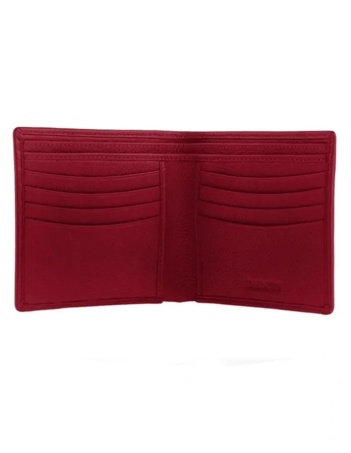 Dents Pebble Grain Billfold Wallet in Ruby