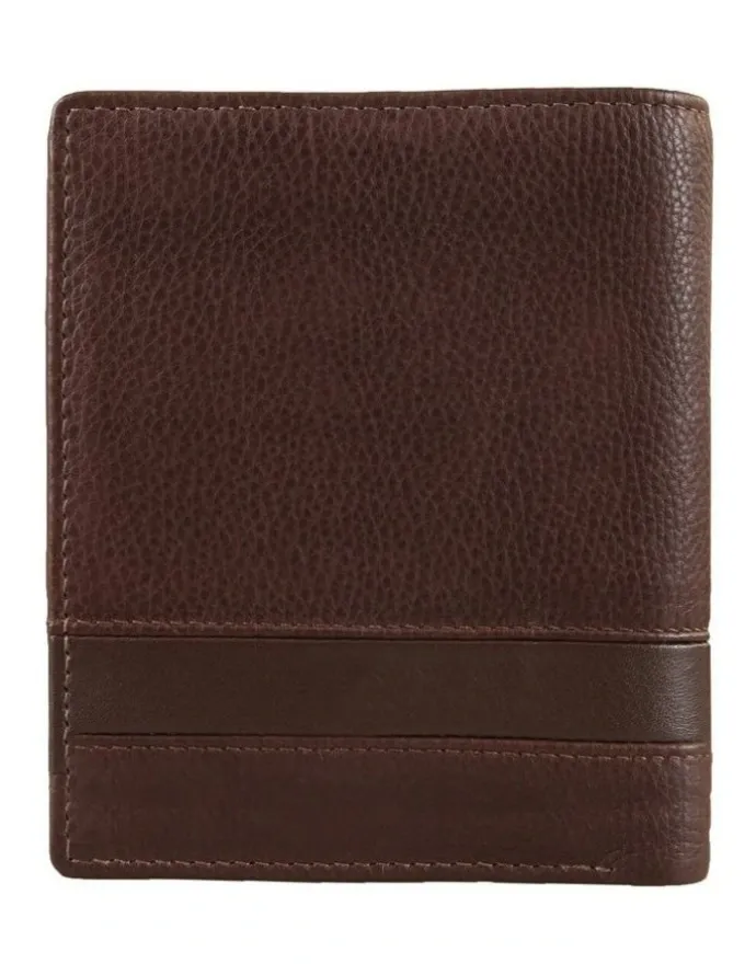 Dents Pebble Grain Leather Bifold Wallet with RFID Blocking and Zipped Pocket in Tan
