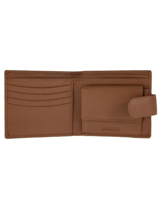 Dents Pebble Grain Leather Bifold Wallet in Cognac