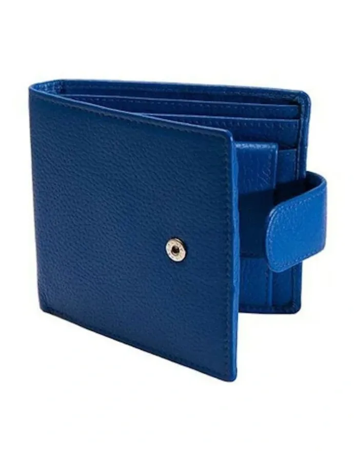 Dents Pebble Grain Leather Billfold Wallet in Royal