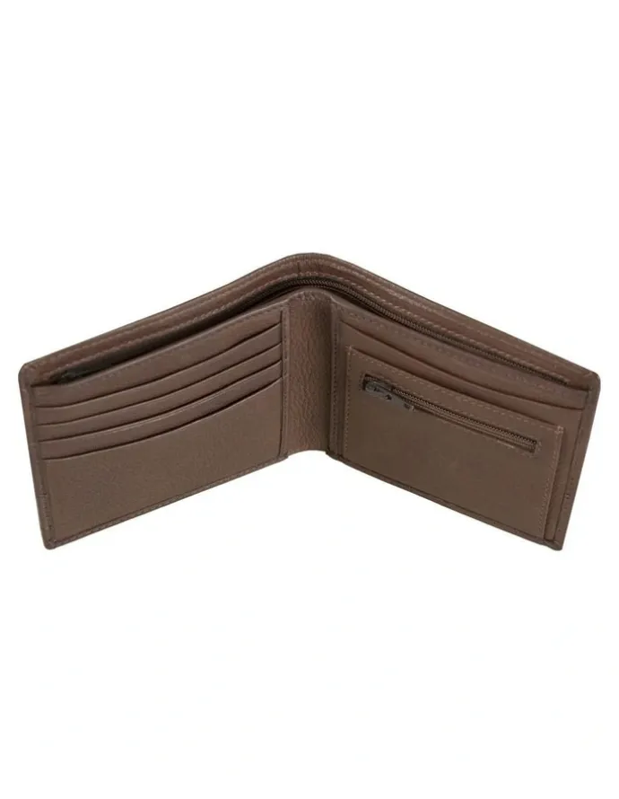 Dents Pebble Grain Leather Bifold Wallet with RFID Blocking and Coin Purse in Tan