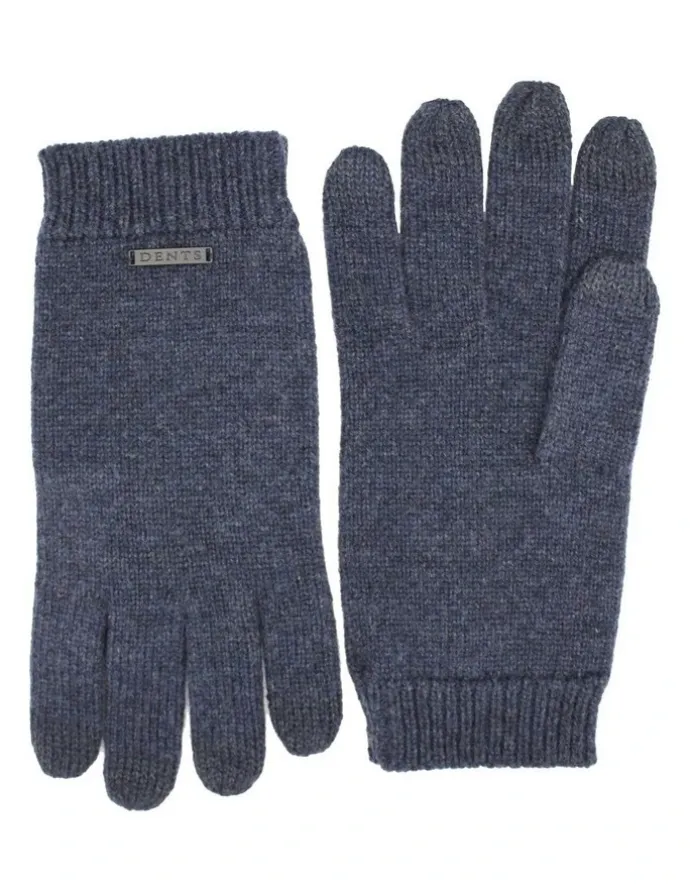 Dents Pure Merino Wool Gloves in Indigo