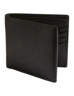 Dents RFID Pebble Grain Leather Billfold Wallet in Black