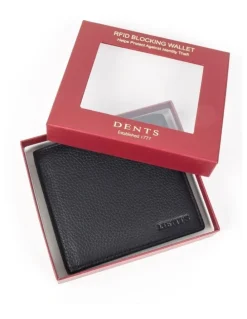 Dents RFID Pebble Grain Leather Billfold Wallet in Black
