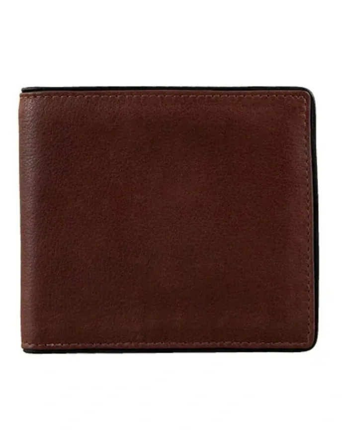 Dents RFID Two-Colour Pebble Grain Leather Billfold Wallet with Coin Purse in Tan
