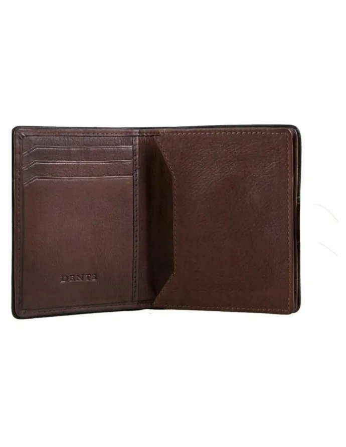 Dents RFID Two-Colour Pebble Grain Leather Card Holder in Tan