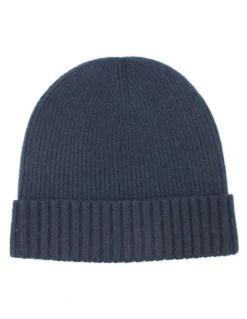 Dents Wool Beanie Winter Rib Fine Knit Warm Hat Ski Turn Up in Navy