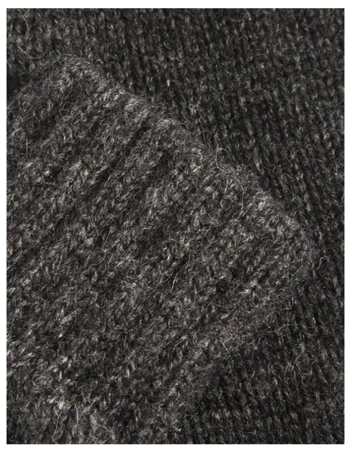 Dents Wool Blend Insulated Knit Gloves in Charcoal Marle