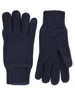 Dents Wool Blend Insulated Knit Gloves in Navy