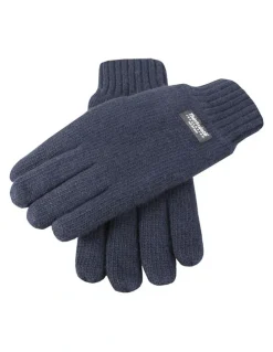 Dents Wool Blend Insulated Knit Gloves in Navy