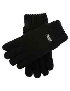 Dents Wool Blend Insulated Knit Gloves in Black