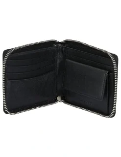 Dents Zip Nappa Leather Wallet in Black