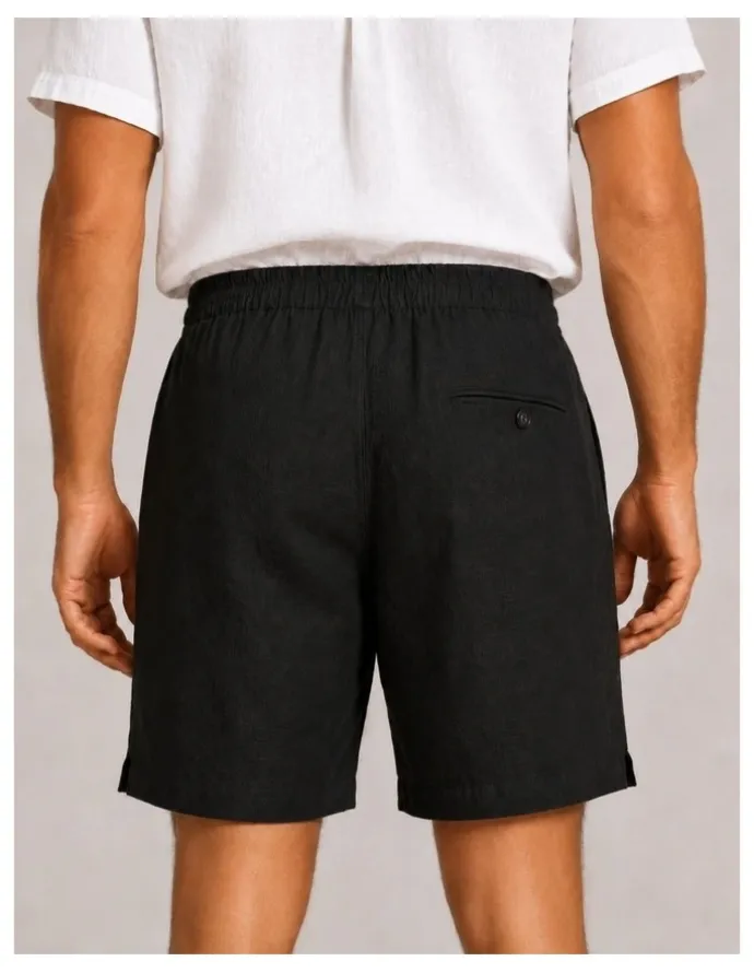DESTii Linen Shorts in Black