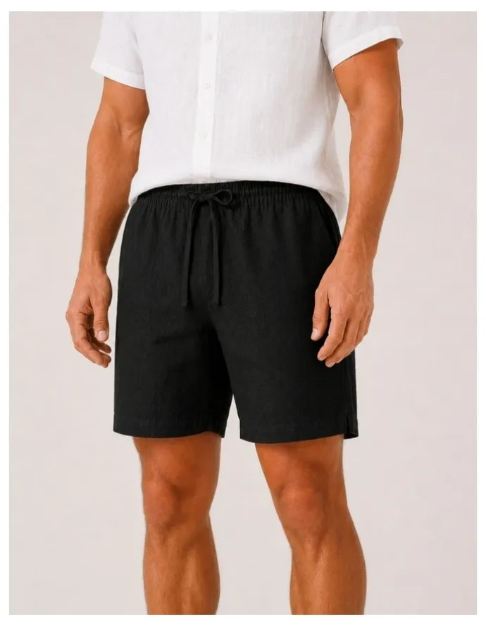 DESTii Linen Shorts in Black