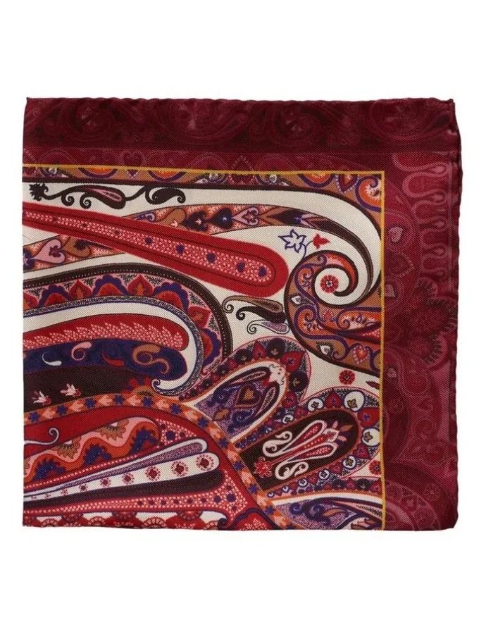 Dom Bagnato Acqua Paisley Silk Pochette in Red
